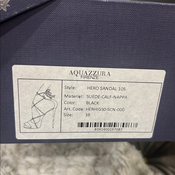 Aquazzura Poppy Delevingne Black Peep-Toe Heels Sz 38 - Picture 16 of 16